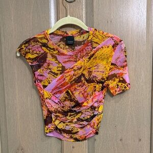 Pinko Multicolor Abstract Crop Top
